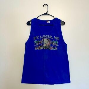 Caribbean Dream | St. Lucia 100% Cotton Blue Tank Top